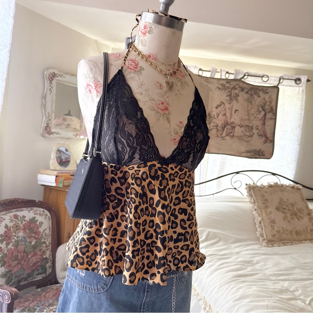 y2k cheetah babydoll top - Picture 2 of 3